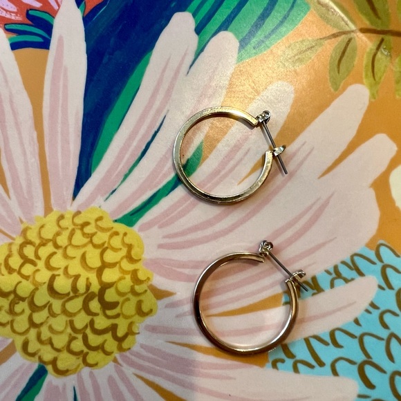 Gold Medium Hoop Earrings - Picture 3 of 4